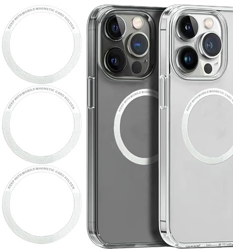 3er Pack Magnetische Ring Aufkleber für MagSafe, Metallring Sticker für Drahtloses Laden, Kompatibel mit iPhone und Samsung, Ultra-Dünn, Einfache Installation