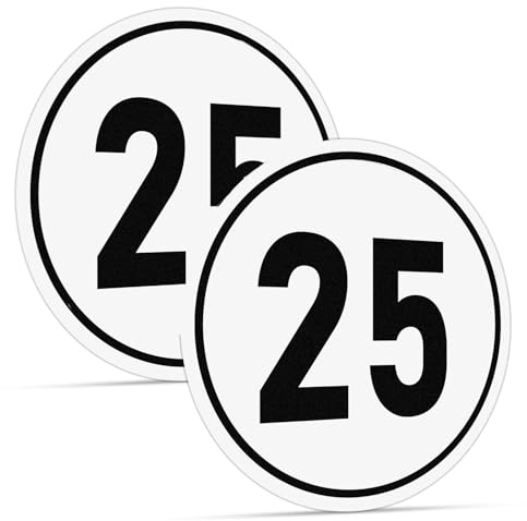 Geschwindigkeitsschild 25 km/h Aufkleber Ø20 cm 25 kmh schild Geschwindigkeitsaufkleber für Anhänger Landmaschine Bus Wohnwagen Aluminium Geschwindigkeitsschild KFZ Set (2)