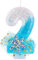 Frozen Themed Blue and White Number 2 Birthday Candles with Snowflake Skirt Design Cake Topper for Girls 2nd Birthday Celebrations Party Supplies Decorations