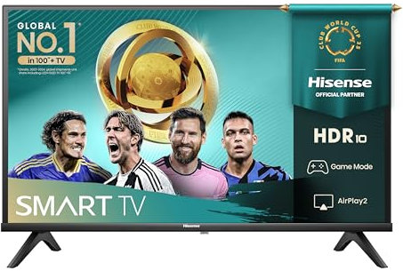 Hisense TV 32 HD Ready 2025 32E41QT, Smart TV VIDAA U8, Airplay2, Game Mode, Works with Alexa, Tuner DVB-T2/S2 HEVC 10, lativù, 32'', 2025 LED