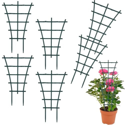 6 Pièces Treillis à Plantes Grimpantes - Support Réutilisable pour Légumes en Pot, Plantes d'Intérieur et Jardinières - Tuteur Décoratif pour Vignes, Mini Treillis de Jardin pour Culture en Pot