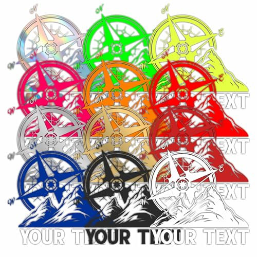 Lot de 2 autocollants pour douille rose des vents, montage personnalisé, compatible avec voiture, moto, camping-car, ramassage, 4 x 4, hors route et toutes les surfaces rigides et lisses.