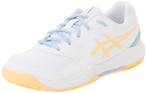 ASICS Jungen Gel-Dedicate 8 Gs Padel Sneaker, White Orange Glow, 39.5 EU