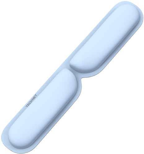 TECKNET Keyboard Wrist Rest Mouse Pad, Non-Slip Ergonomic Keyboard Wrist Support with Comfortable Memory Foam for Gaming, Office, Laptop, Computer（Grey Blue）