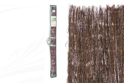Cercado de brezo 2x5 m, Cerramiento natural de brezo para jardín, Brezo de ocultación ideal para privacidad Valla de ocultación 500x200x1 cm, resistente y decorativa.