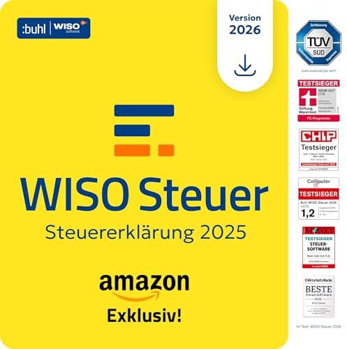WISO Steuer 2026 Amazon Exclusiv (für Steuerjahr 2025) Für Windows, Mac, Smartphones und Tablets | Digitaler Download