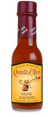 Salsa piccante Habanero Piri Piri – Hot Sauce molto piccante per carne, pollo e barbecue, 95 ml, Quinta d'Avó