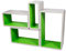 Verstärkte Vielen Farben MDF Retro Design Cube 4er Set Regal Regale Wandregal Deko Würfel CD DVD Lounge Cuben LO01P (Grau/Grün)
