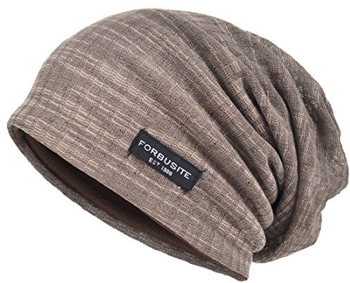 Herren Cool Slouch Mütze Dünne Sommer Schädel Hip-Hop Hüte (Braun)