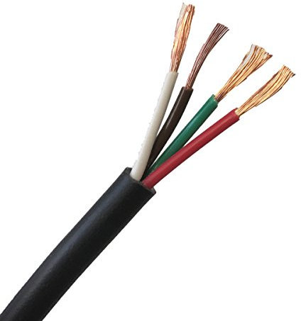 Wire4u 12V 24V AUTOMOTIVE 2/3/4/5/7 CORE THINWALL RED/BLACK CAR CABLE WIRE ROUND/FLAT (Round 4 Core 0.75mm² 14Amps, 50 Metres)