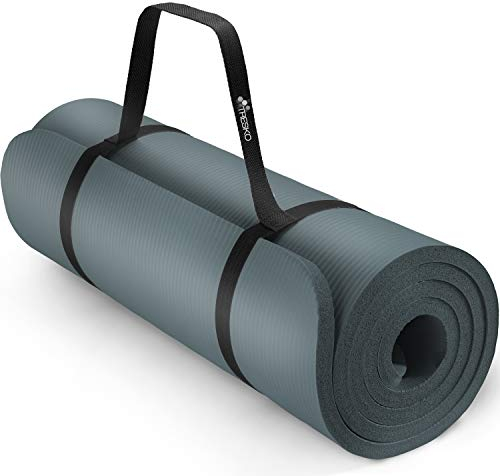 TRESKO Yogamatte Phthalatfrei - Gymnastikmatte rutschfest, Pilatesmatte Fitnessmatte mit Tragegurt, 185 x 60 x 1,5cm Petrol