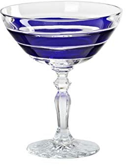 CRISTALICA Likörglas Likörschale Schnapsglas Handgeschliffen Blau Kristall Glas 45 ml