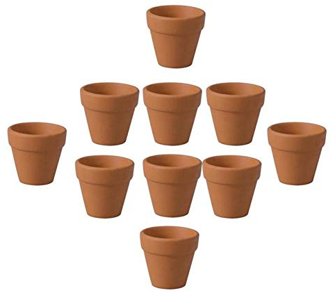 12Pcs 3x3cm Small Mini Terracotta Pot Clay Ceramic Pottery Planter Cactus Flower Pots Succulent Nursery Pots for Plants