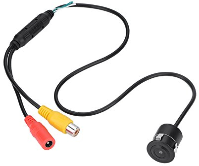 Yunir Mini CCTV Camera, 170° Wide Angle Wired Waterproof Color CCTV CCD IR Night Vision NTSC Camera for Car