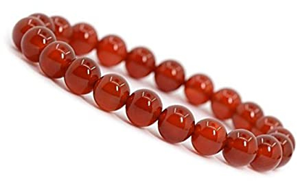 Emilys Gems Kraft - Power - Chakra Armbänder | Dehnbar | 8mm Naturstein - Für Ihr Wohlbefinden - Roter Achat