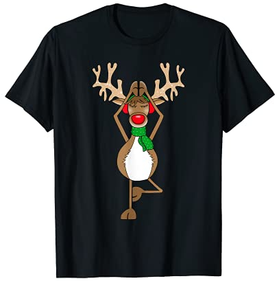 Lustiges Rentier Rudolf Yoga Weihnachten Rentier T-Shirt