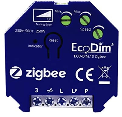 Zigbee Smart Unterputz Dimmer-Schalter, Modul 250W, Phasenabschnitt, Fernbedienung für Dimmbare LED – Ecodim