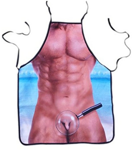 Funny Comics Cute Cartoon Kitchen Cooking Adult Apron for Birthday Gift(sexy man)