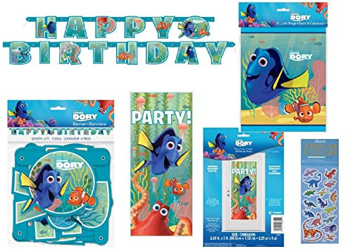 Findet Dorie Findet Nemo Geburtstagsparty-Dekorationsset enthält Happy Birthday Banner, Türposter, Auszeichnungsband