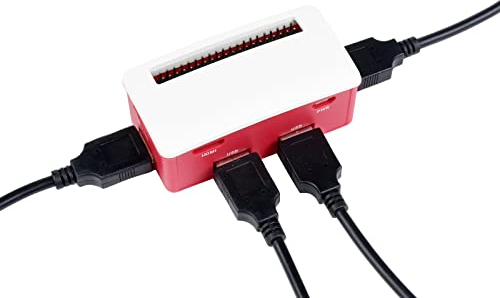 USB HUB Box Kit für Raspberry Pi Zero/Zero W/Zero WH, Extended 4X USB Ports Kompatibel mit USB 2.0/1.1, USB HUB Hut (B) Innen, mit Pogo Pin Design, Matt Polierte Oberfläche, Schön & Staubdicht