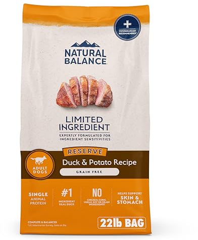 Natural Balance Limited Ingredient Adult Grain-Free Dry Dog Food, Reserve Duck & Potato Recipe, 22 Pound (Pack of 1)