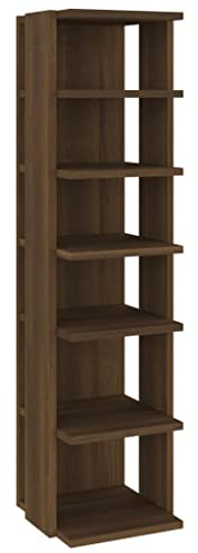 vidaXL Schuhregal Regal Schrank Schuhschrank Schuhablage Schuhständer Schuhaufbewahrung Schuhtruhe Schuhorganizer Braun Eiche-Optik 25x27x102cm Holzwerkstoff