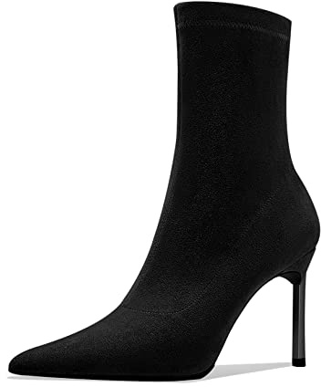 Castamere Donna Spillo Alto High Tacco Heel Chiusa a Punta Slip-on Stivaletti Ufficio Feste Clear Cute Classico Stivali Nero 42 EU