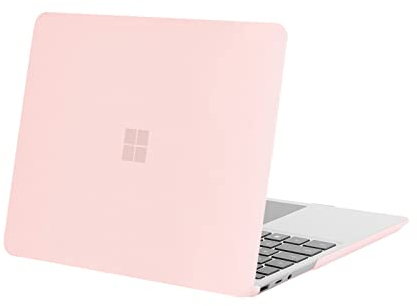 MOSISO Case Only Compatible with Microsoft Surface Laptop Go 3/2/1 12.4 inch 2023 2022 2020 Release (models: 2013 & 1943), Protective Plastic Hard Shell Case Cover, Chalk Pink