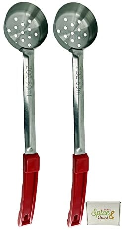 Stainless Steel Portion Control Serving Spoon - Pack of 2 (2 oz Perforated)