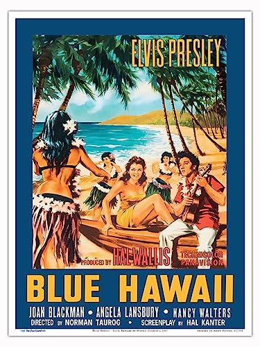Blaues Hawaii – Elvis Presley – Vintage-Filmposter von Mauro Colizzi c.1961 – Meister-Kunstdruck (ungerahmt), 22,9 x 30,5 cm