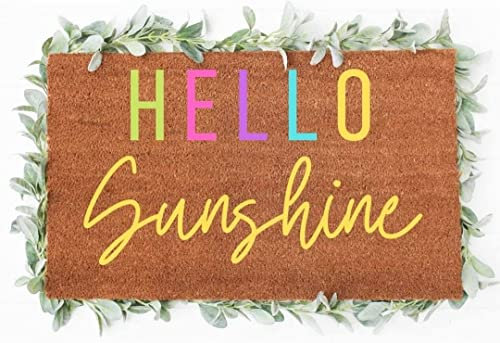 Hello Sunshine Doormat,Hello Welcome Doormat,Summer Doormat,Spring Doormats,Farmhouse Decor,Bright Doormats Interesting Door Mat 30X18 Inch