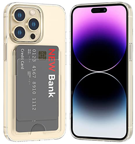 ÁRBOLORO Coque pour iPhone 14 Pro Max Etui Transparente avec Fente Carte TPU Silicone Protection Housse Bumper Antichoc Anti-Rayure Case pour iPhone 14 Pro Max