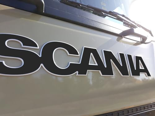 W.B.A. Aufkleber passend für Scania Emblem der Serie S und R ab Bj. 2022 New Generation RAL 9005 schwarz Glanz (schwarz matt)