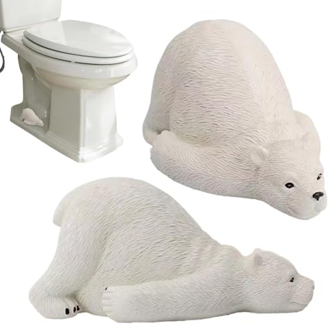 WC-Bolzenkappen | 2 Stück langlebige Harz-süßer Eisbär | WC-Bolzenabdeckungen | WC-Schrauben-Abdeckkappen | WC-Kappen für Badezimmer, Küche, WC