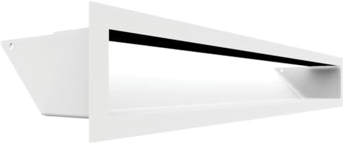 Kratki - Griglia per caminetto, 9 x 60 cm, colore: Bianco