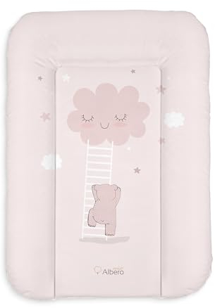 Baby Wickelauflage Rosa Wolken 70 x 50 cm - Waschbare Wickelunterlage für Unterwegs - Wickelauflage Zubehör - Wickelauflagen Bezüge - Wickeltischauflage Wickelaufsatz Wickeltasche