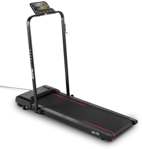 FITFIU Fitness MC-70 Tapis de Course Pliable à Vitesse réglable jusqu'à 10 km/h, Inclinaison, Surface de Course 38.5 x 95cm, Guidon Rabattable et écran LCD