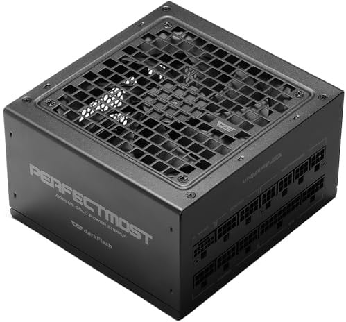 darkFlash PMT850 Vollmodulares ATX 3.1-Netzteil, 80 Plus Gold Effizienz, PCIe 5.1 & 12VHPWR-Unterstützung, 100% Japanische 105°C-Kondensatoren, Kompakte 150-mm-Bauweise (Schwarz)