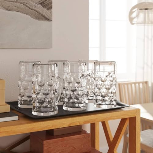 INLIFE Jarras de Cerveza con asa 6 Unidades 500 ml Casa y jardín,Cocina y Comedor,Utensilios de Mesa,Cristalería,Tazas y tazones Transparente 4.53kg