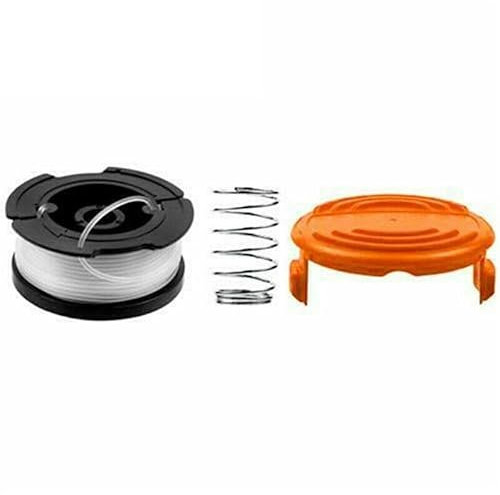 1set String Strimmer Orange Abdeckung Kappe + Spule Linie + Frühling Kit for Schwarz for Decker Rasenmäher Trimmer gras Cutter Reparatur