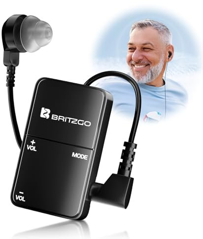 Britzgo Dispositivo Portátil de Amplificación Sonora para Mayores, Reducción de Ruido y Ajuste Personalizable - Ideal para Uso Diario