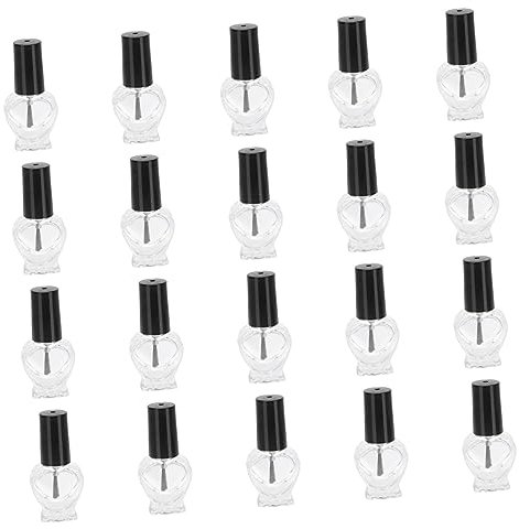 Mikinona Lot De 20 Mini Flacons De Vernis À En Forme De Cœur 5 Ml Vides Pour Le Rangement Des Vernis À Pour Les Salons De Manucure