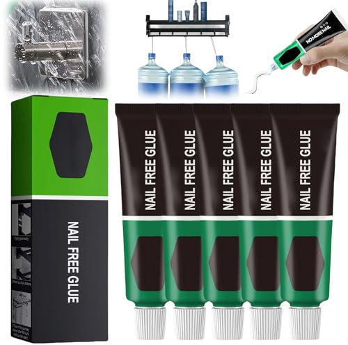 KXDEFE Wealthyn Glue, All-Purpose Glue, No More Nails Glue Adhesive, Super Glue All Purpose, Strongest Nail freee Glue for Bonding, Ceramic, Plastic, Wood, Glass, Metal, Tiles. (60g,5pcs)