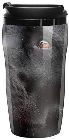 Black Labrador Lab Dog U.S.Flag Coffee Mug Insulated Travel Tumbler with Lid Double Wall Cup for Home Office