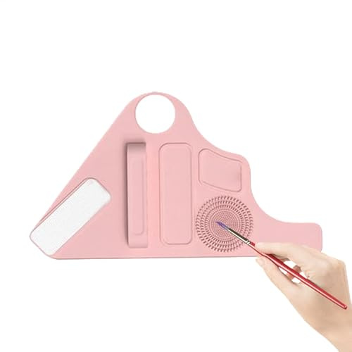di miscelazione del trucco con cinturino da polso, comodo vassoio per il trucco, piastra per fondotinta in silicone, trucco liquido, vassoio portatile regolabile per artisti e appassionati