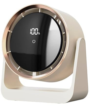 Desktop Fan - Powerful and Silent Desk Small Fan | Rechargeable High Air Quality Desk | Table Top | Powerful Personal Air Quality Enhancer | Portable Cooling for Office Home and Car