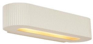 Qazqa Skandinavisch Wandleuchte, Wandlampe - Plaster - Beige, Oval, max. 10W, Geeignet für LED, 2-flammig, 35cm, Ideal als Flur und Wohnzimmerlampe