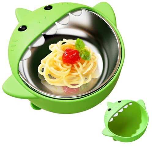 Kustimantu Assiettes Bébé en Acier Inoxydable avec Ventouse,Bols avec Ventouse pour Bébé | Conteneur Amovible Pour Repas À La Maison Et À La Garderie