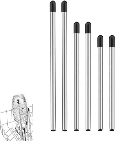 WUSJCOF 6er-Set Spülmaschineneinsatz, universeller Flaschenhalter mit verlängerter Silikonkappe,Weizengläser, Sektgläser, Biergläser (3 Längen: 26,7 cm, 21,7 cm, 15,2 cm)