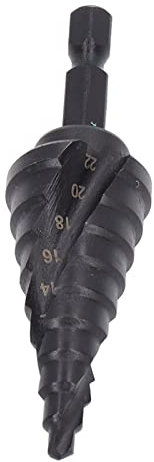Rugged M2 High Speed Construction, Step Drill Bit with Dual Flute Design for Metal, Black, Unique 3 Sided Shank Prevents Insertion of Drill Chucks for Increased Durability, (10